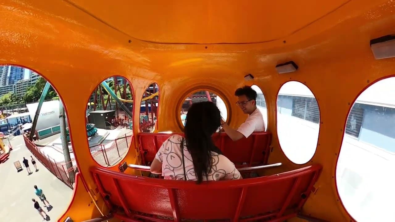Families on the Silly Sub submarine ride at Luna Park Sydney
