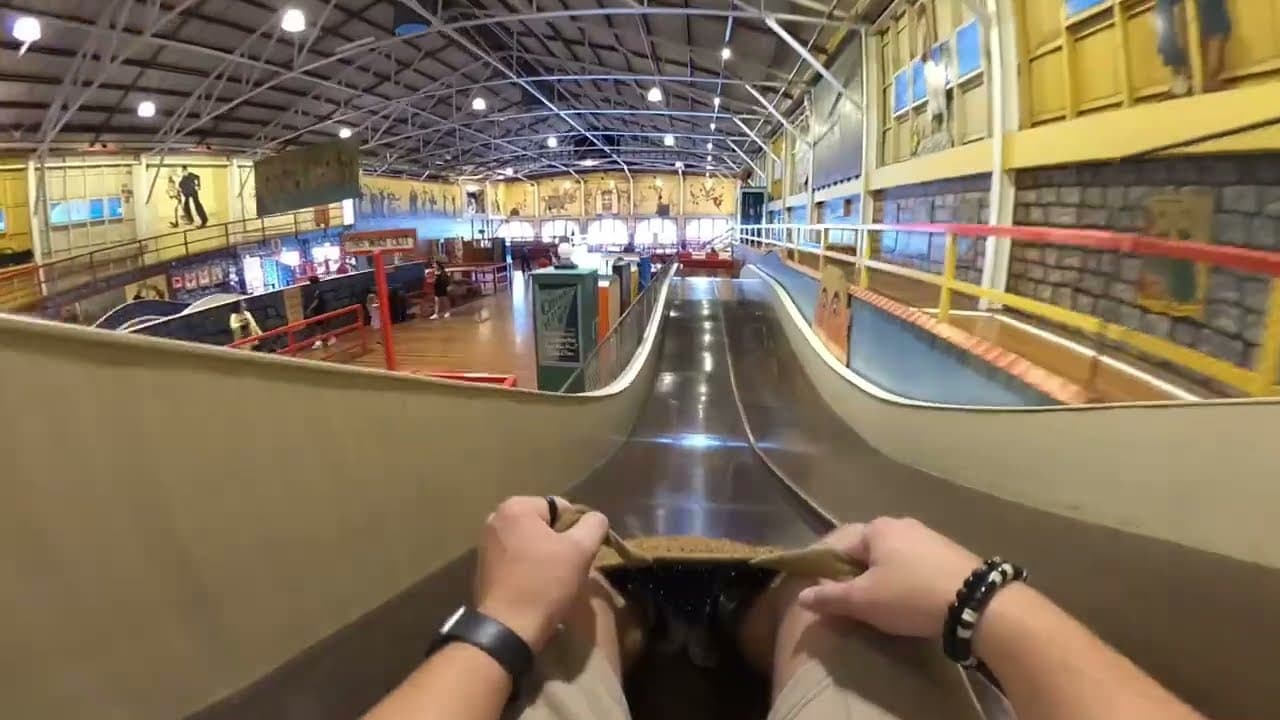 Devil's Drop, the giant slide inside Coney Island at Luna Park Sydney